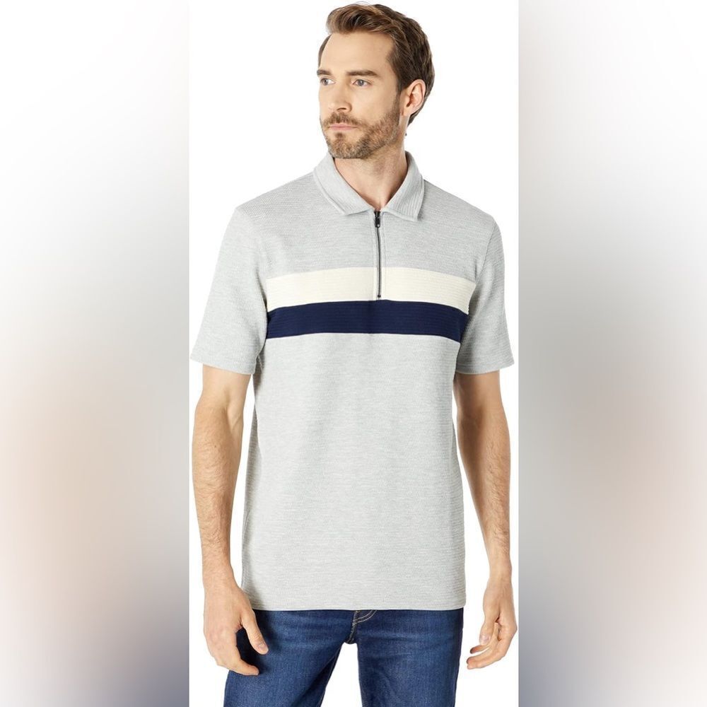 Ted Baker Gray and Cream Polo Shirt Classic Design - Picture 4 of 8